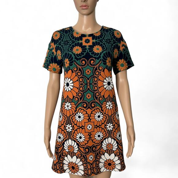 Anthropologie Maeve Hippy Short Sleeve Floral Shift Mini Dress (XS) - Picture 3 of 16